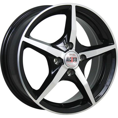 Авто диск Alcasta M56 5x100 R15 литой черный с полировкой et38 d57,1