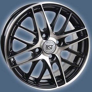 Авто диск Rst R004 4x98 R14 литой черный с полировкой et35 d58,6