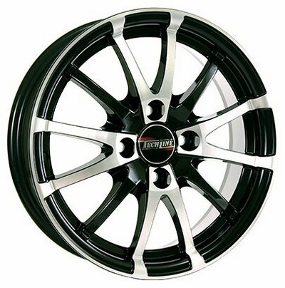 Авто диск Tech Line 320 4x98 R13 литой черный с полировкой et35 d58,6