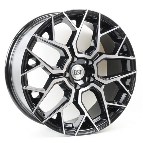 Авто диск Rst R148 5x112 R18 литой черный с полировкой et30 d66,6