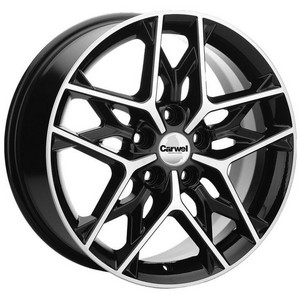 Авто диск Carwel Сошно 5x108 R17 литой черный с полировкой et50 d63,4