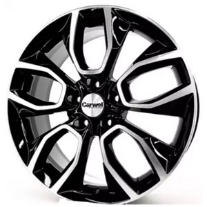 Авто диск Carwel Хасан 5x108 R18 литой черный с полировкой et52 d60,1
