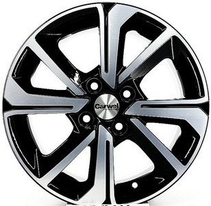 Авто диск Carwel Воже 4x100 R15 литой черный с полировкой et40 d60,1
