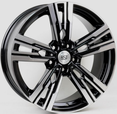 Авто диск Rst R228 5x108 R18 литой черный с полировкой et50 d63,4
